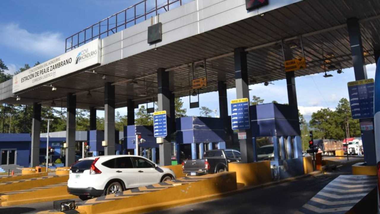 Imagen de la estación de peaje de COVI en Zambrano, Francisco Morazán